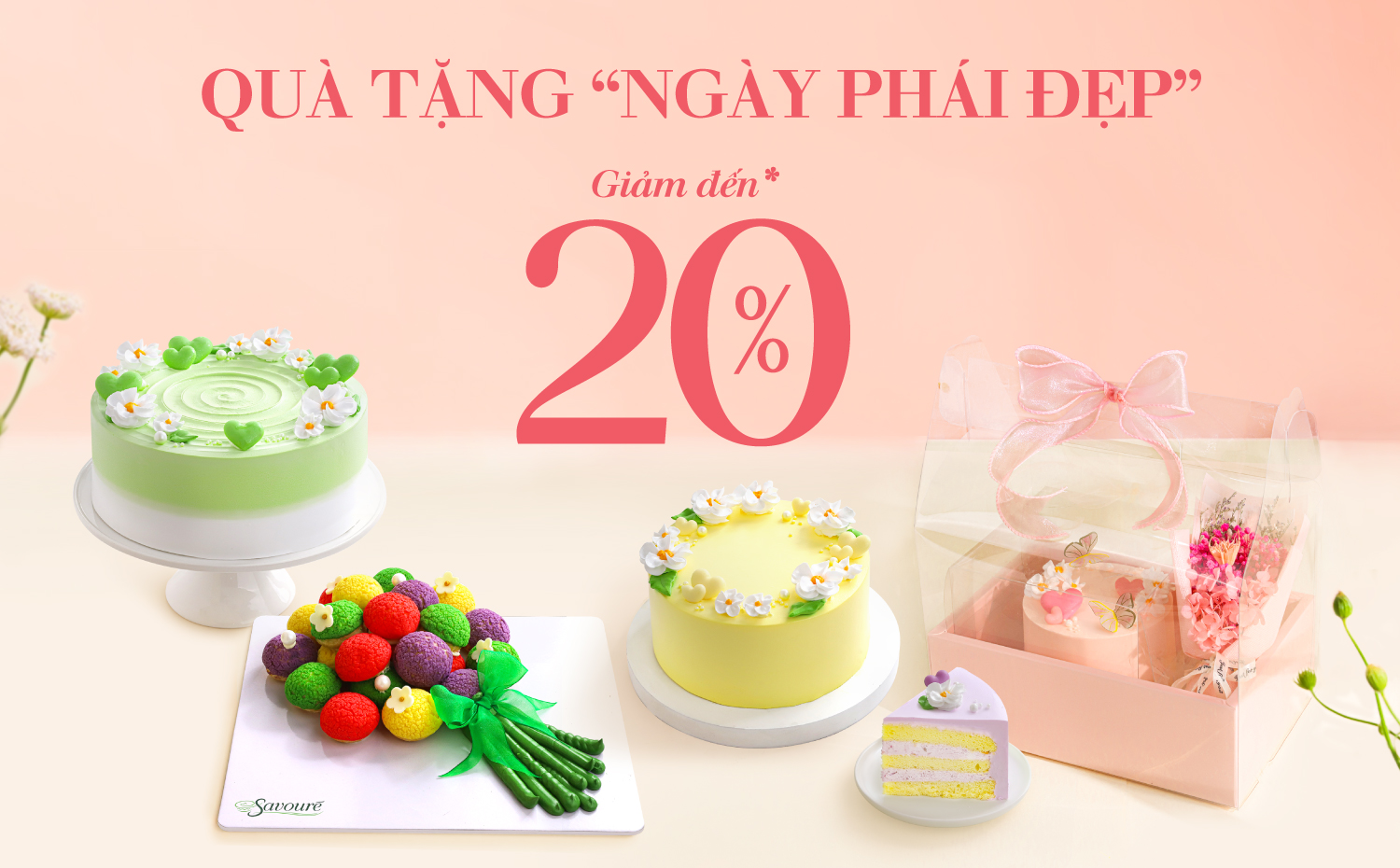 CHÀO NGÀY PHÁI ĐẸP – TRAO YÊU THƯƠNG NGỌT NGÀO CÙNG SAVOURÉ BAKERY