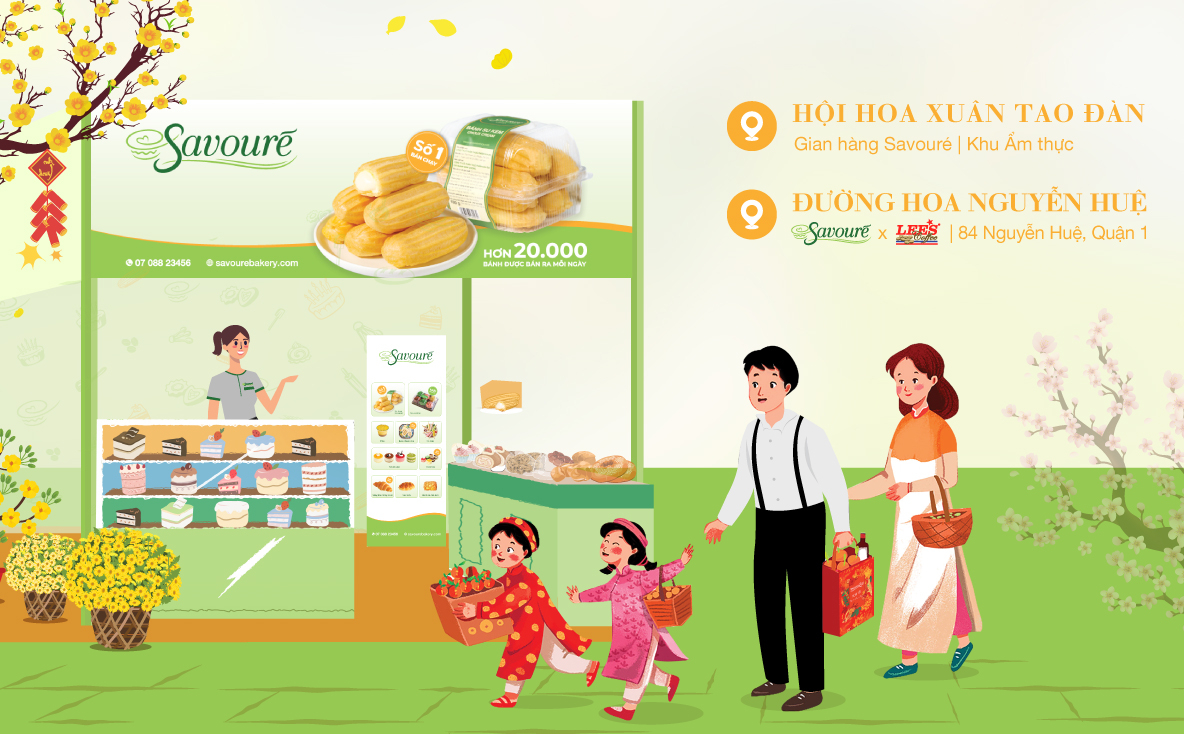 Savouré Bakery có mặt tại Hội Hoa Xuân Tao Đàn & Đường hoa Nguyễn Huệ 2025